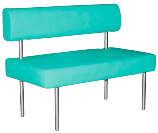 Купить диван-банкетку со спинкой для ожидания Д05, двухместный - цвет Dollaro Seagreen с доставкой по России